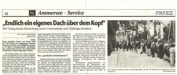 1993 – Wassersport, Einweihung Vereinshaus (25.07.1993)