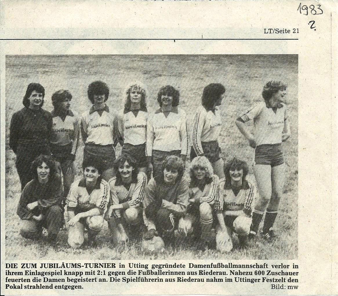 TSV Utting - 1983 Fußball Damenmannschaft